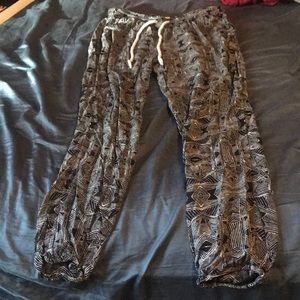 Roxy drawstring stretch pants boho hippie comfort
